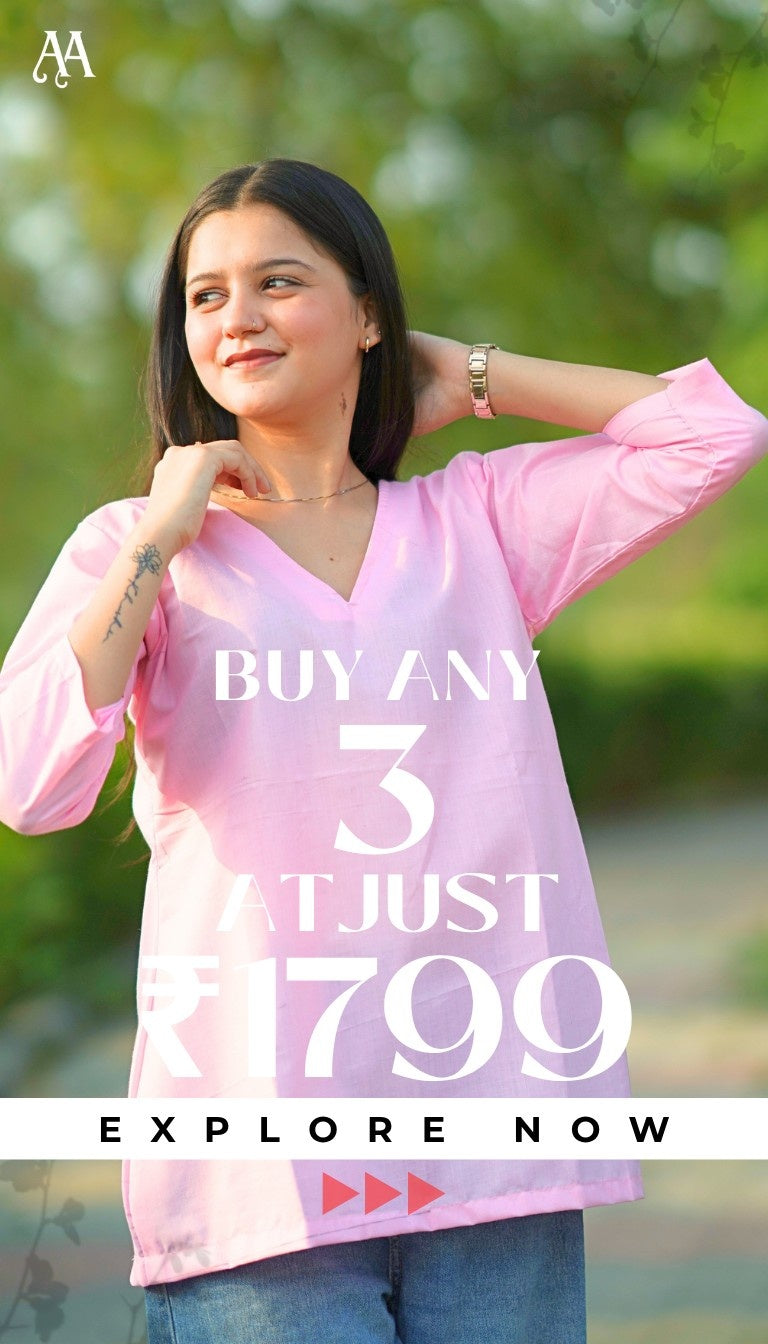 Aasnaaya Buy Any 3 Kurtis & Co-ords for ₹1799 | Ethnic Wear Offer
