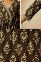 Angrakha V-neckline kurta set