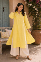 Lemon Yellow Collar Kurta