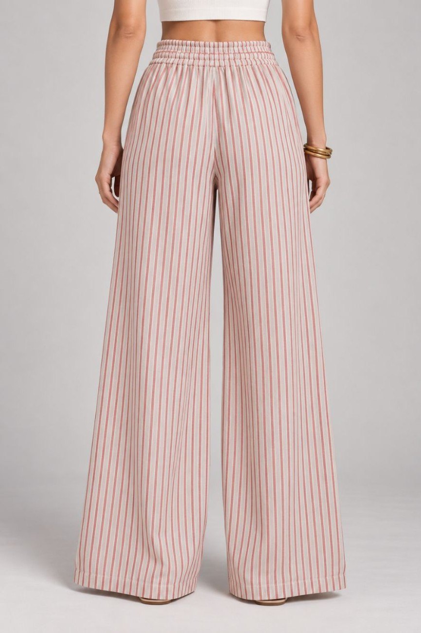 Red Striped Pant - Aasnaaya