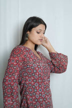 Tara Flared Sleeve Ajrakh Kurti