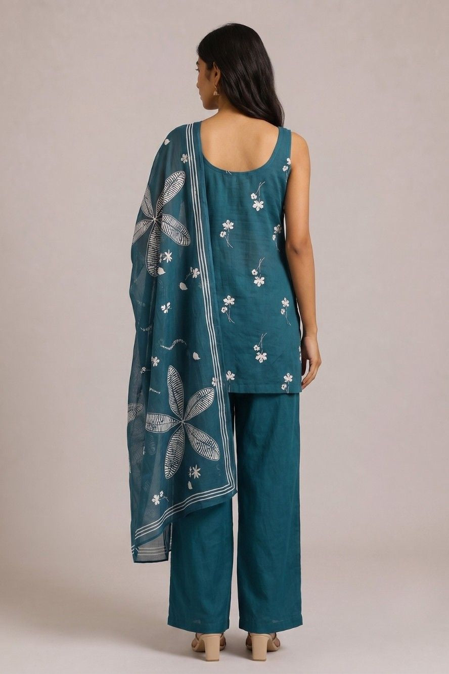 Tarini Cotton Kurti Pant Dupatta Set  | Aasnaaya