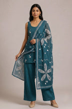 Tarini Cotton Kurti Pant Dupatta Set  | Aasnaaya