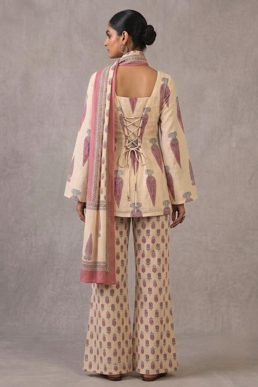 Aarika Cotton Kurti Pant Dupatta Set | Aasnaaya