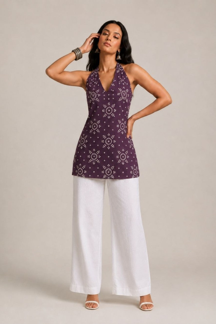 Aavya Halter Neck Kurti - Aasnaaya