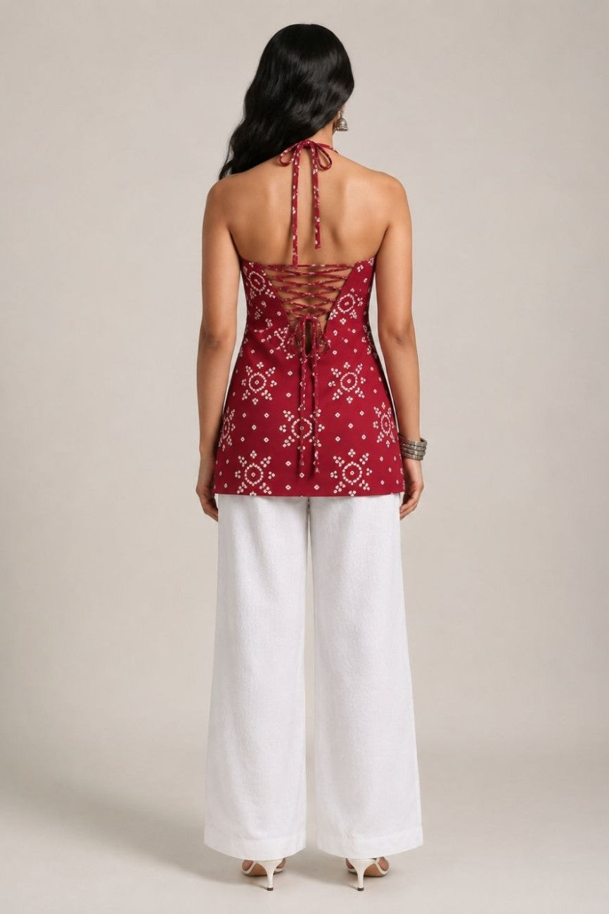 Adaah Halter Neck Kurti - Aasnaaya