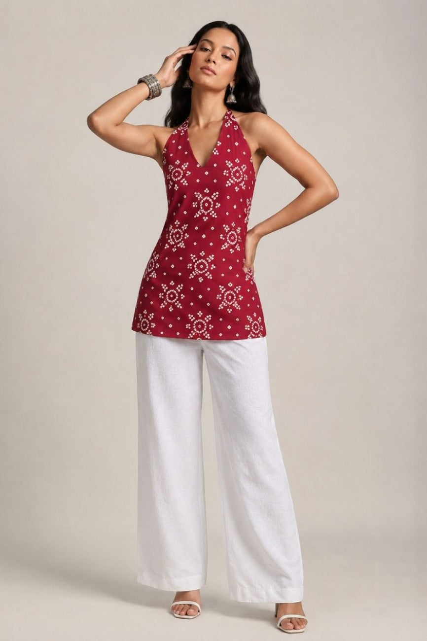 Adaah Halter Neck Kurti - Aasnaaya