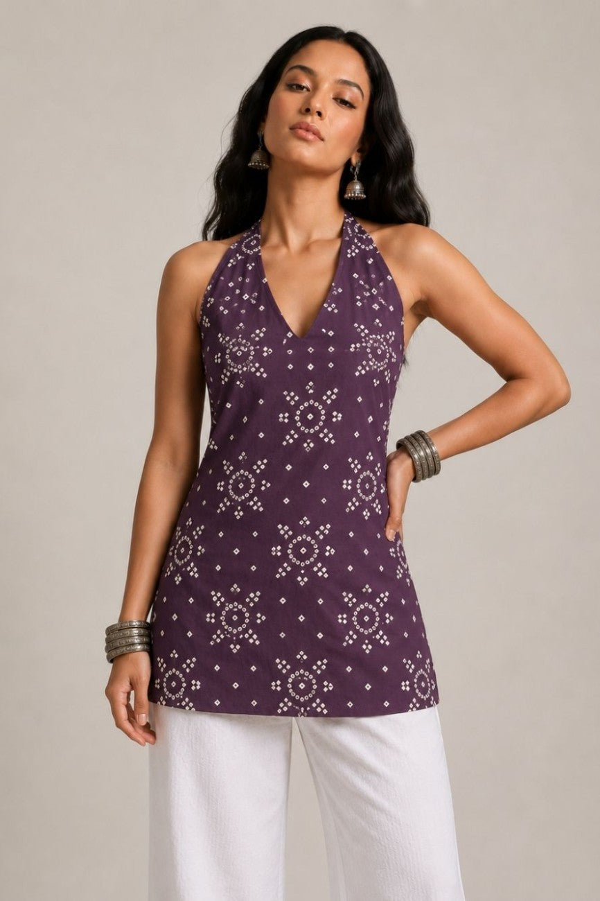 Aavya Halter Neck Kurti - Aasnaaya