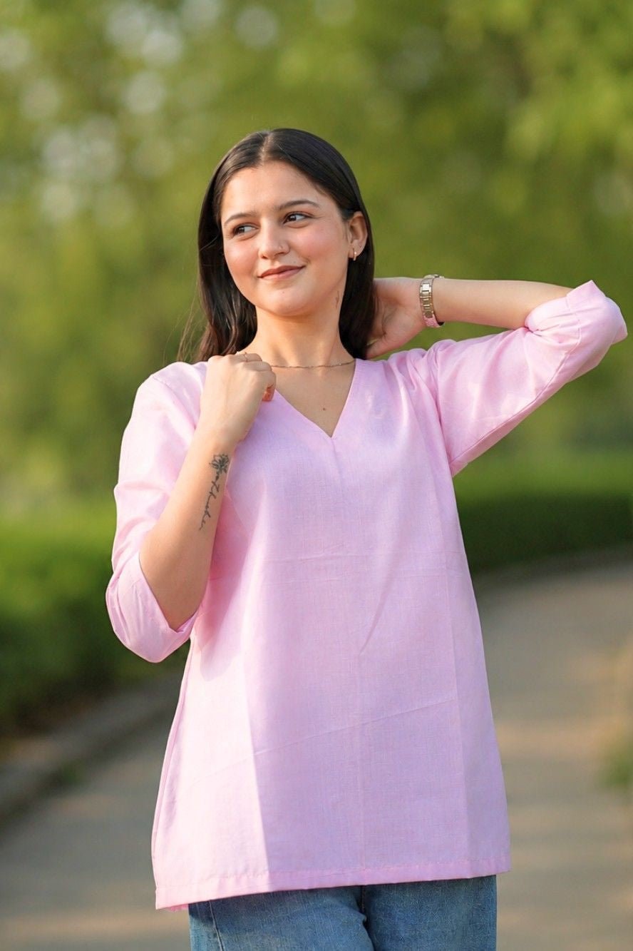 Rosy Oversized Top