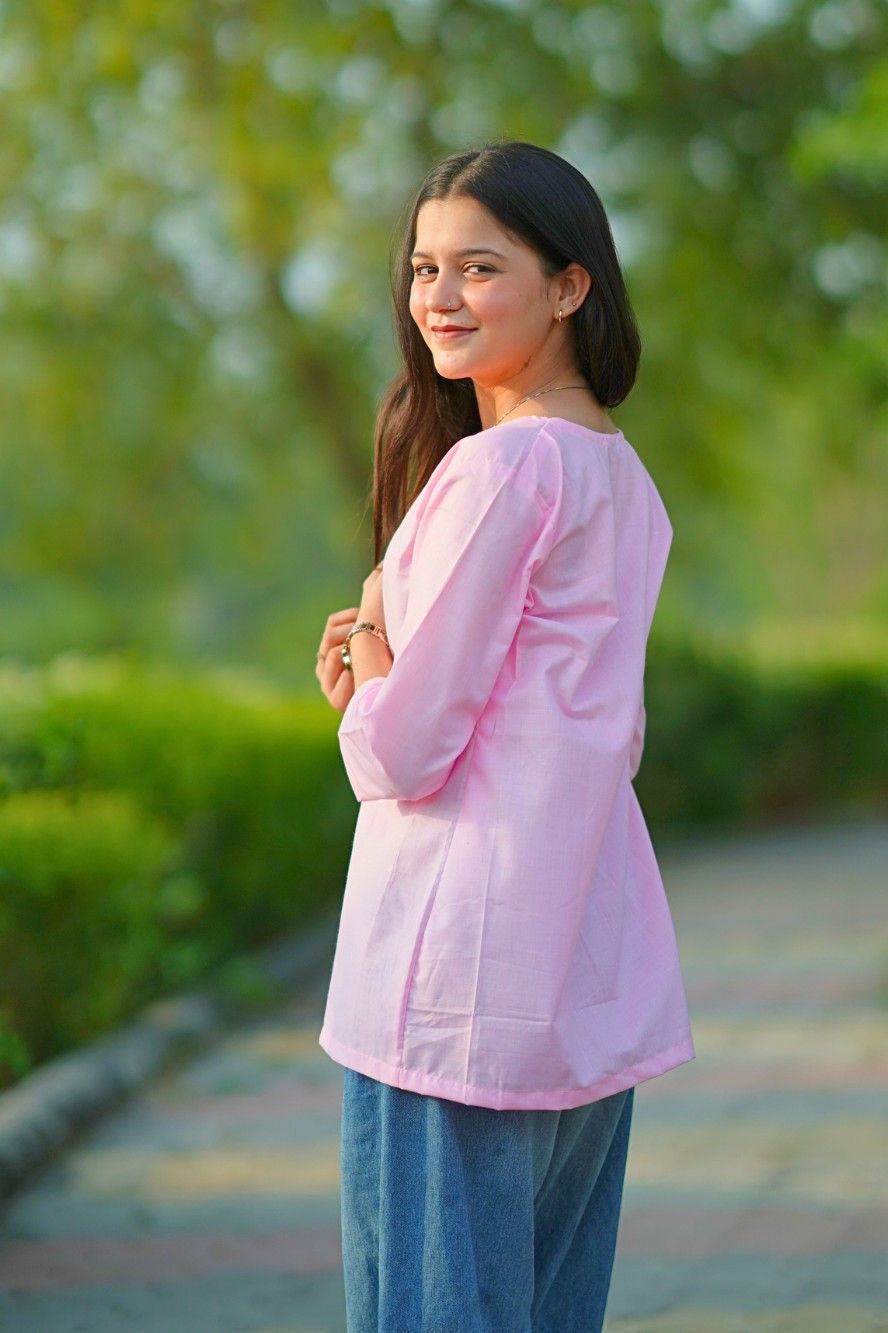 Rosy Oversized Top