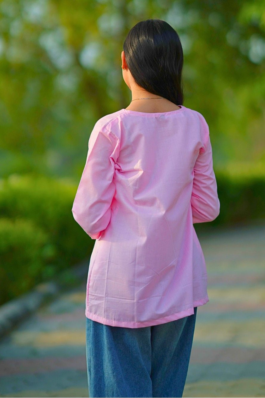Rosy Oversized Top