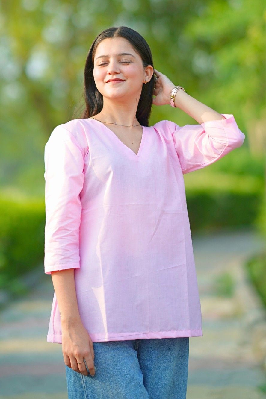 Rosy Oversized Top