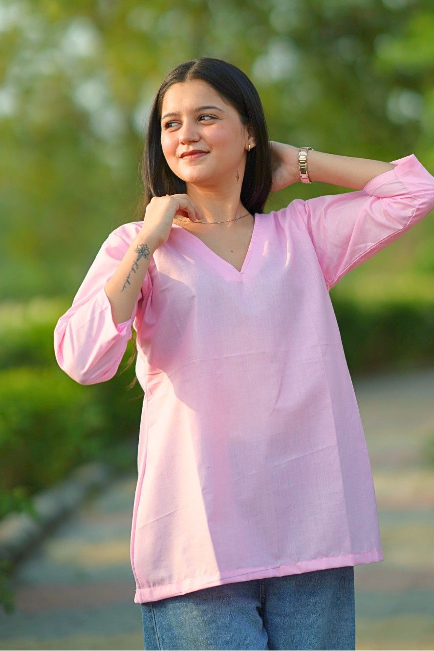 Rosy Oversized Top