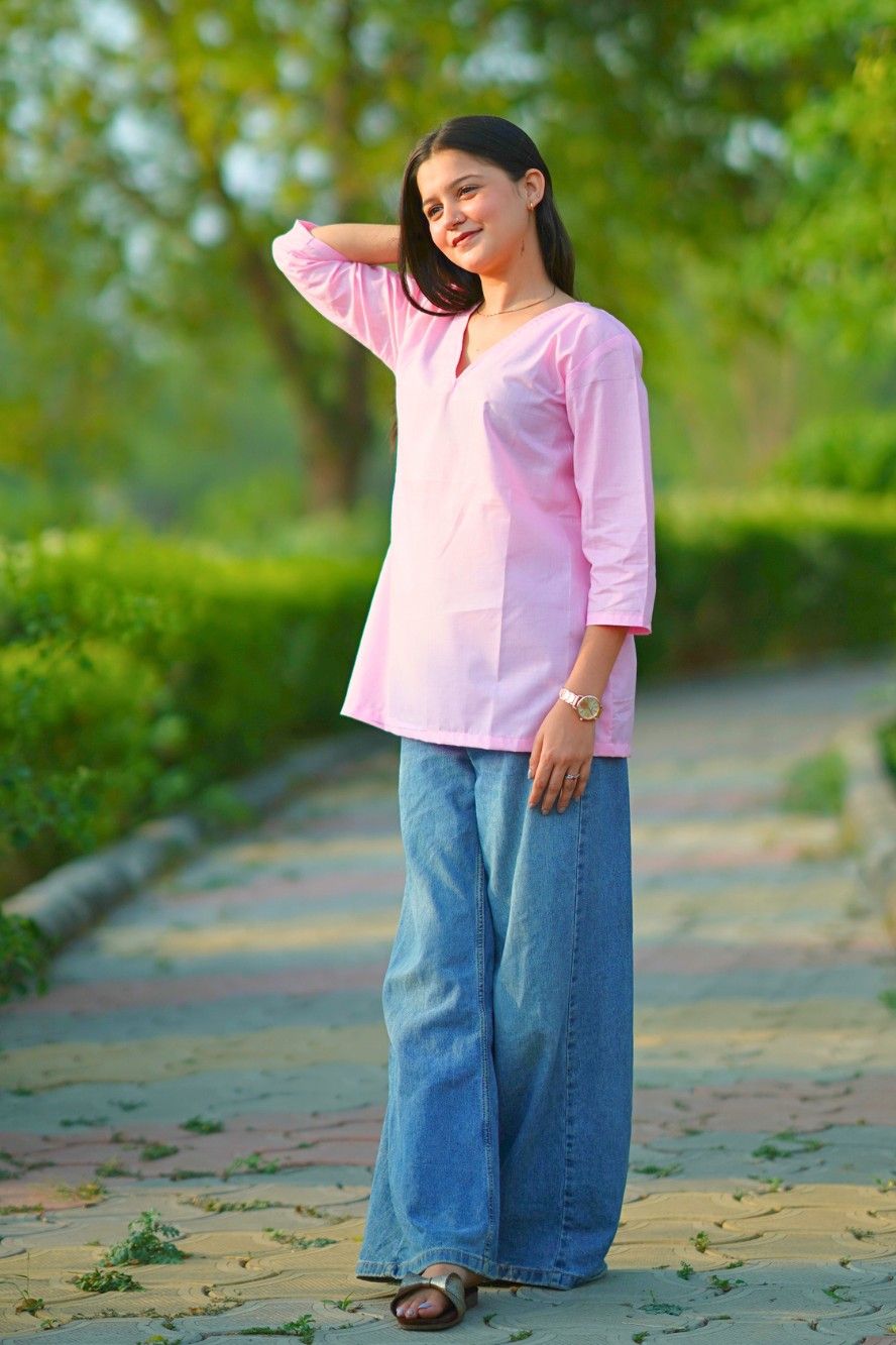 Rosy Oversized Top